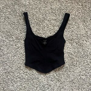 miami Black Ribbed Top